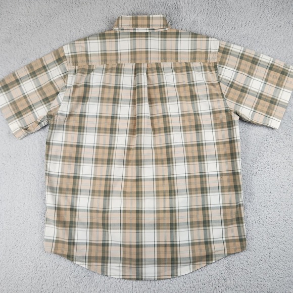 Carhartt Shirt Mens Large Brown Green Plaid Short Sleeve Button Down Workwear - Picture 16 of 16